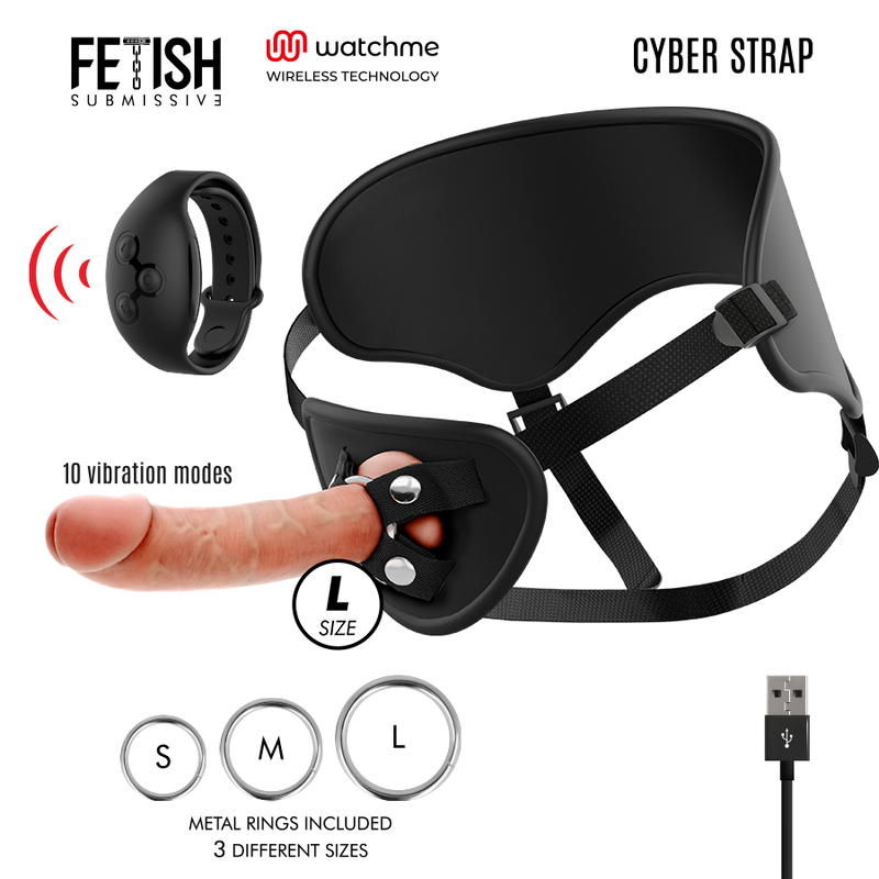 FETISH SUBMISSIVE CYBER STRAP - ARNES CON DILDO CONTROL REMOTO TECNOLOGIA WATCHME L