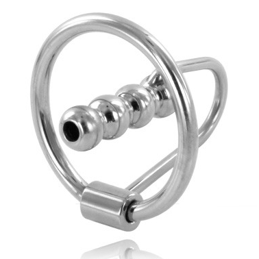 METAL HARD - ANILLO GLANDE CON PLUG URETRAL 30MM